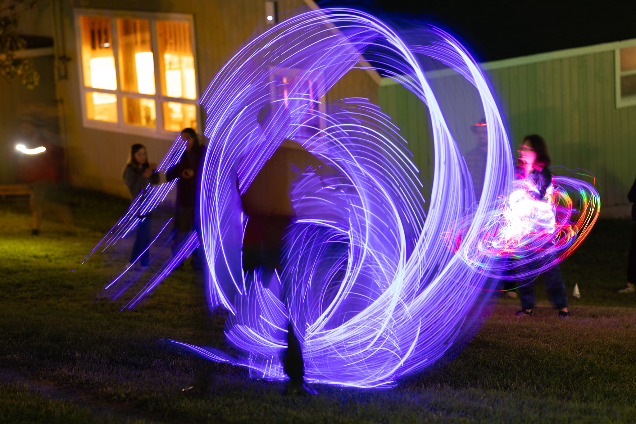 silhouettes and light art